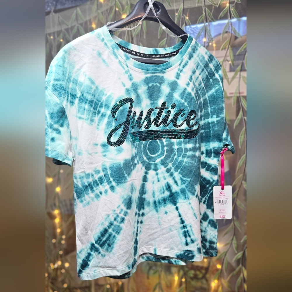 Justice Kids Green Tie-Dye T-Shirt - Picture 4 of 6